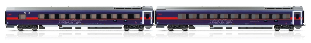 Jägerndorfer JC71410 - H0 - 2-tlg. Set Nachtzugwagen DANI Nightjet, ÖBB, Ep. VI
